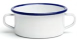 Бульонница с ручками, эмалированная, Ø 10CM цвет белый/синий COMAS Сервировка